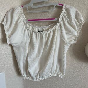 White Puff Sleeve Top Wild Fable Small